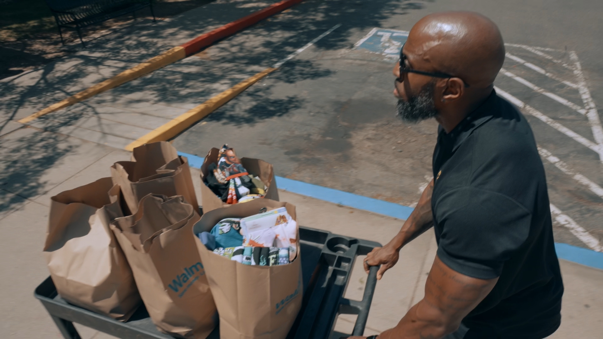 Chris bringing in supplies